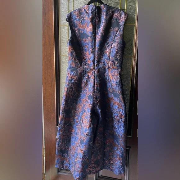 Kay Unger Navy/Bronze Wide-leg Faustine Jumpsuit - Picture 4 of 11